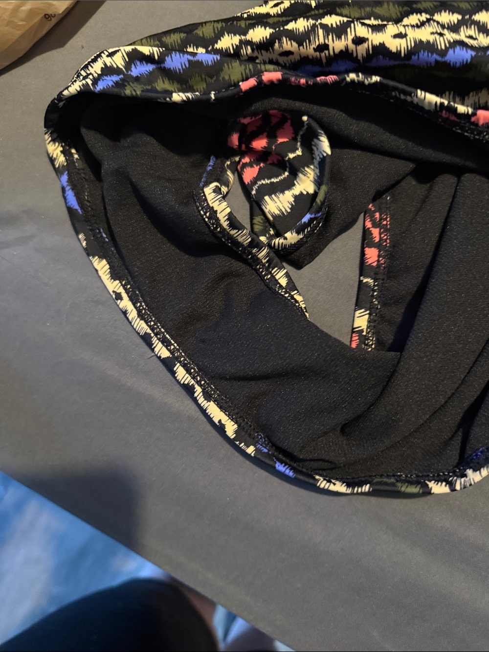 Time and Tru Black Swimsuit with Pink, Blue & Cream Accent Stripes - Picture 4 of 4
